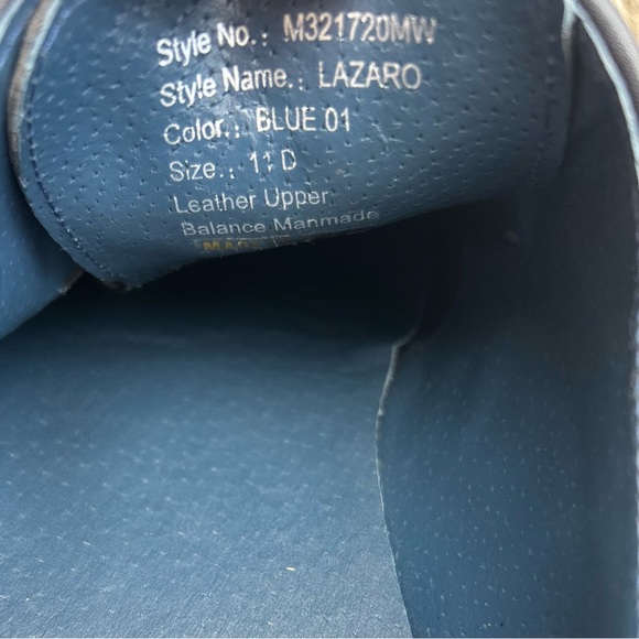Moretti Gold Label Lazaro Blue Leather Lace Up Oxfords. Size 11 D - Picture 5 of 9